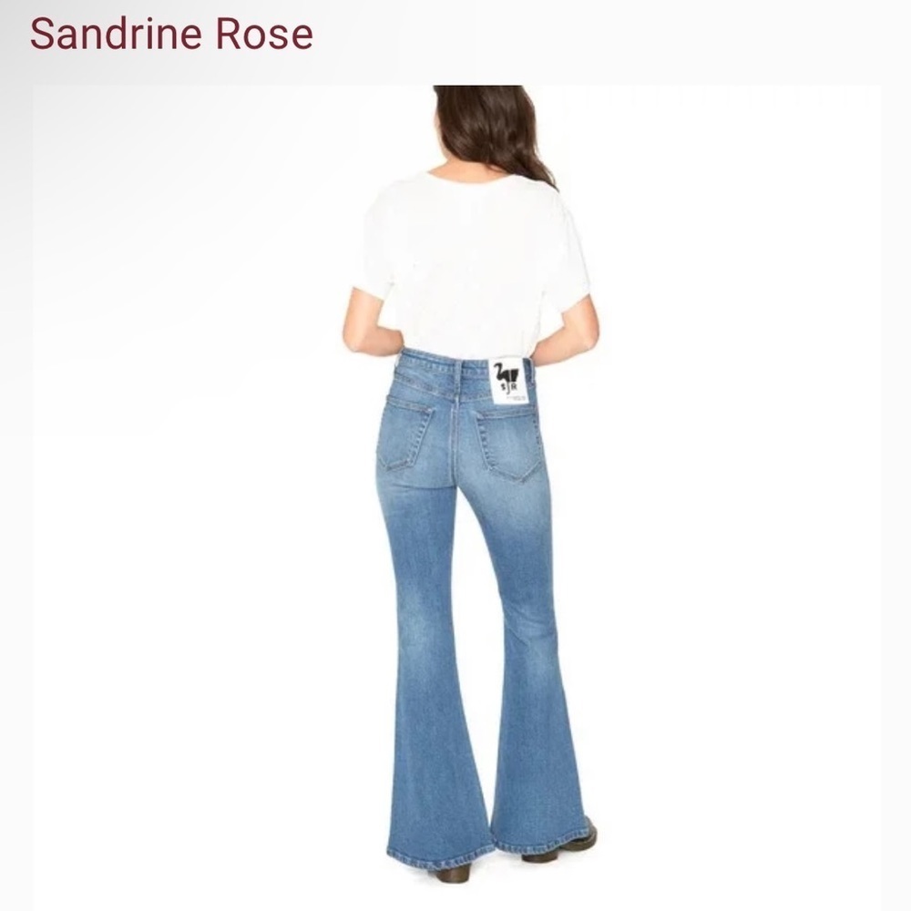 🌸 NWT! Sandrine Rose X Free People Super Flare Jeans - Picture 10 of 11
